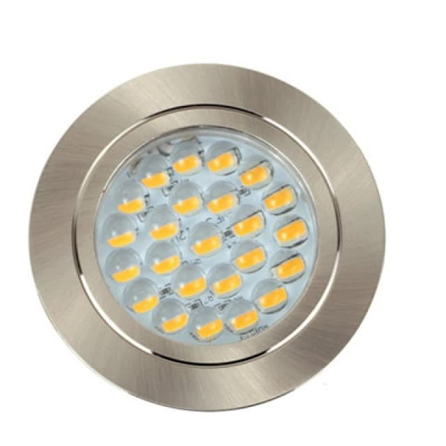 ValueLights Downlight Caravan Fixed Light Fitting 10 Pack With Integrated Cool White Bulbs Silver