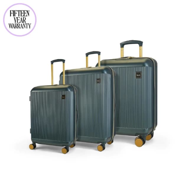 Rock Rock Aria Suitcases Green with Gold Hard Suitcases Medium Green 42594090390