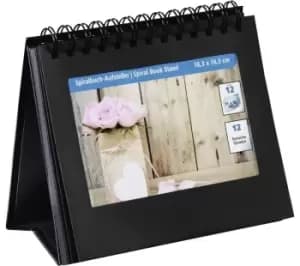 HAMA 2470 Spiral Photo Album Stand - Black, 12 Photos, Black