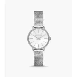 Michael Kors Womens Pyper Two-Hand Stainless Steel Watch - Silver