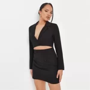Missguided Tailored Cut Out Blazer Dress - Black