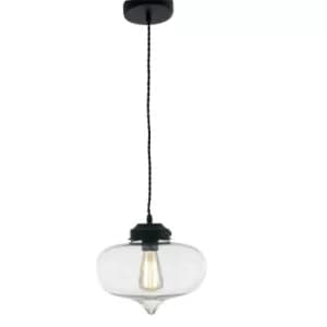 SANPEDRO Globe Pendant Ceiling Light Transparent 27x19cm