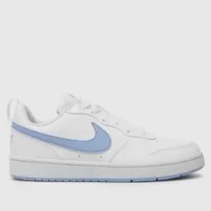 Nike White & Purple Court Borough Low Girls Youth Trainers