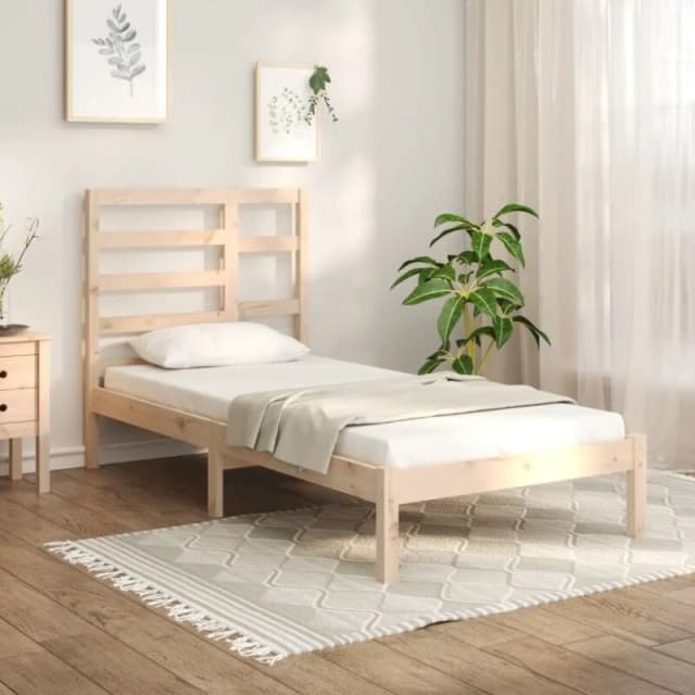 VIDAXL Bed Frame without Mattress Solid Wood 75x190cm Small Single Small Single Vidaxl 8720287044970