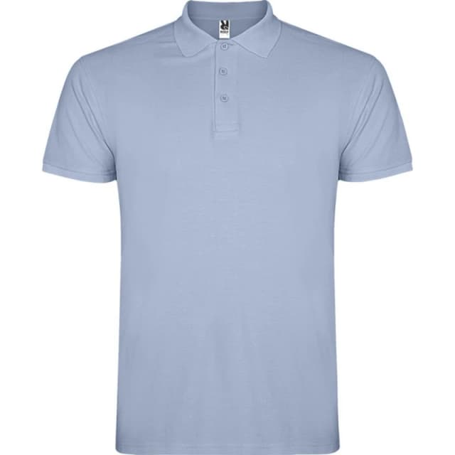 ROLY ROLY Men Star Short-Sleeved Polo Shirt in Duck Egg Blue Size: Small Duck Egg Blue S Male 5063527198433