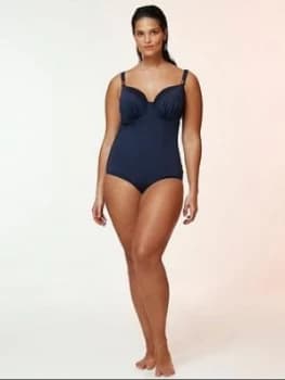 Evans Wired Plunge Swimsuit - Navy