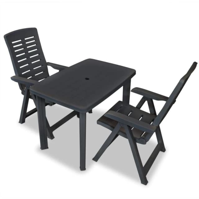 Outdoor Bistro Set 3 Pieces 101x68x72cm Anthracite