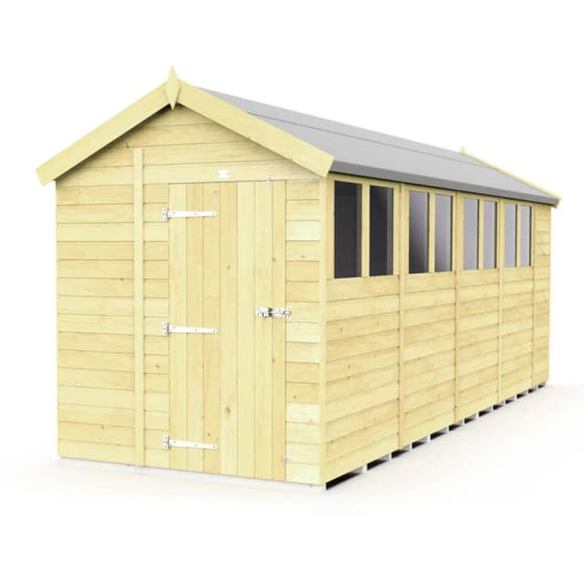 Flat Pack Sheds DIY Sheds 6 x 18 Apex Shed, Brown 6X18AFF