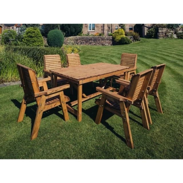 Churnet Valley Garden Furniture Ltd Valley 6 Seater Set 6XC - Timber - Minimal Assembly Required in Brown Brown Unisex