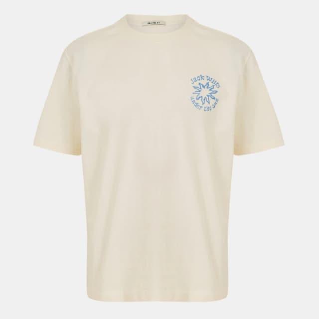 Jack Wills Mens Sun Graphic Regular Fit T-Shirt Bone male S