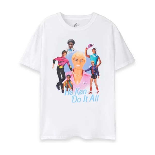 Barbie Men Short Sleeved T-Shirt in White Size: Small White S Male 5063203032068