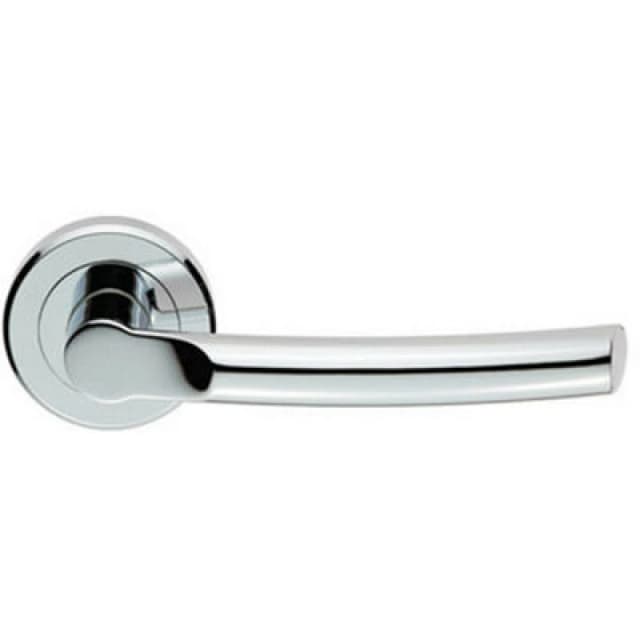 Loops PAIR Curved Round Bar Handle on Round Rose Concealed Fix Polished Chrome Multi