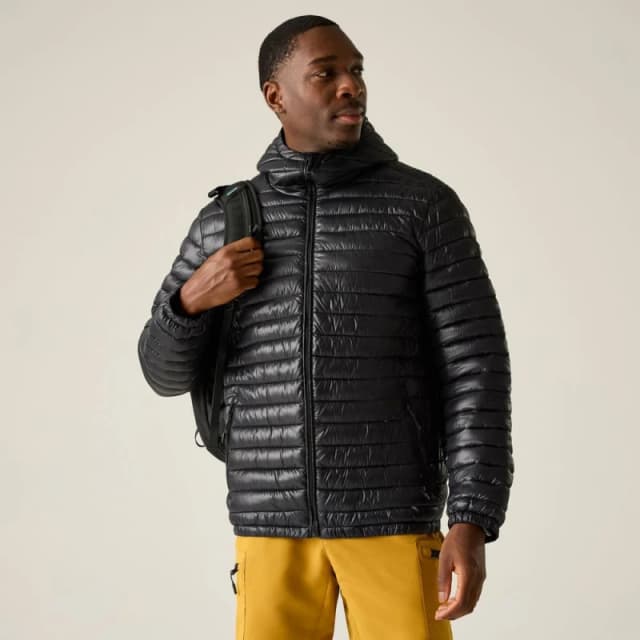 Regatta Mens Hurden Water-Repellent Lightweight Quilted Jacket in Jet Black Size: Small Jet Black Male S