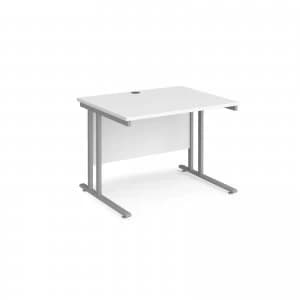 Maestro 25 SL Straight Desk 1000mm x 800mm - Silver Cantilever Frame