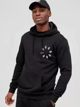 adidas Originals Circular Trefoil Logo Hoodie - Black Size XS Men