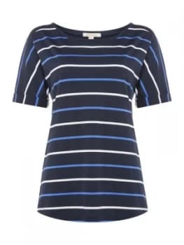 Barbour Marloes Short Sleeve Round Neck Striped Tee Blue