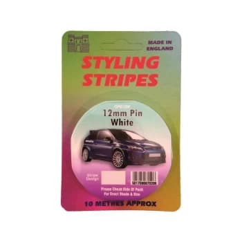 CASTLE PROMOTIONS Single Stripe - White - 12mm - 10m Length - CPS12W