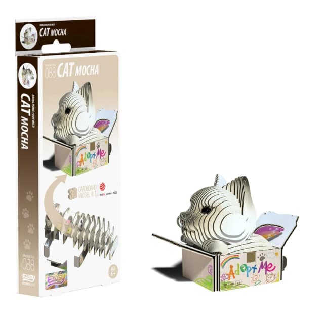 Eugy Cat Mocha 3D Craft Kit Multi