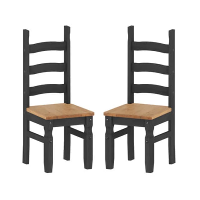 Mercers Furniture Corona Charcoal Pair Of Dining Chairs