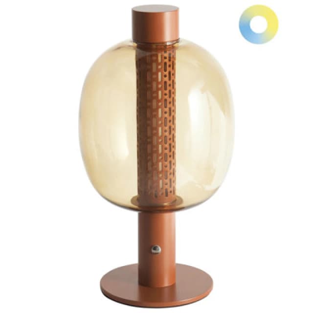 Beliani Wireless LED Table Lamp Pulangi With Dimmer Metal Brown