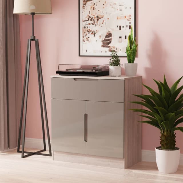 Ready Assembled 2 U Lucca 1 Drawer 2 Door Sideboard (Ready Assembled) in Grey Grey Unisex