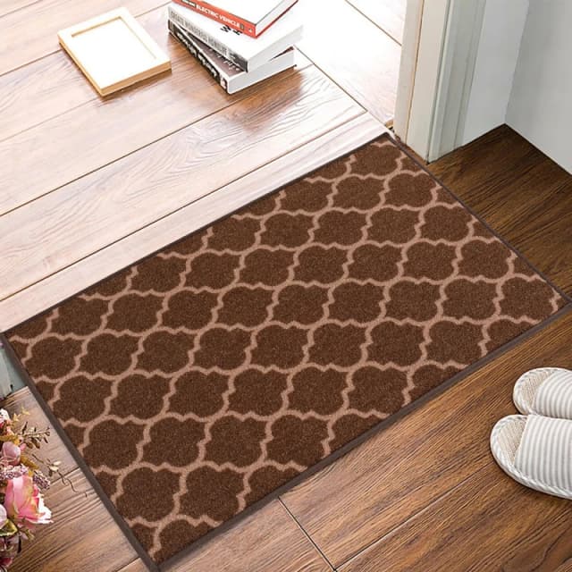 Smart Living Smart Living Trellis Heavy Duty Machine Washable Hallway Kitchen Non Slip Door Mat in Brown Size: 80cm x 300cm Brown 80cm x 300cm Unise