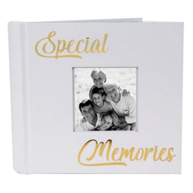 Happy Homewares Modern Special Memories Photo Album With Gold Foil Text - Holds 80 4X6 Pictures