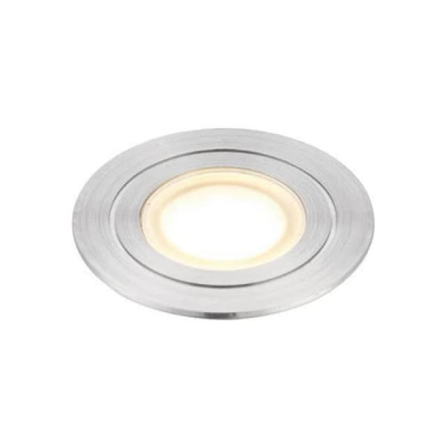 Netlighting Hayz Integrated LED Outdoor Coastal Recessed Light Marine Grade Brushed Stainless Steel Frosted IP67 Grey