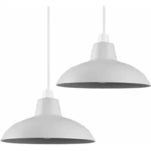 Minisun - 2 x Civic Metro Ceiling Light Shades - Grey - No Bulb
