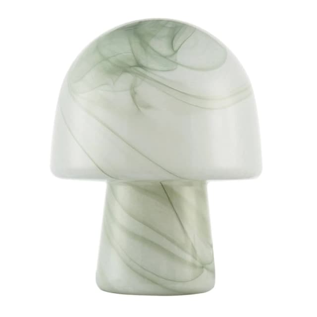 Happy Homewares Modern Unique Green & White Marble Effect Glass Mushroom Table Lamp Green Unisex