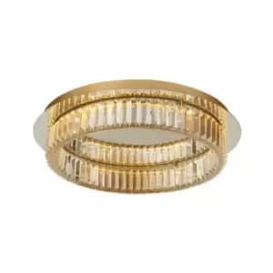 Netlighting Merano Kingston 50cm Integrated LED Semi Flush Light Gold Metal, Cry