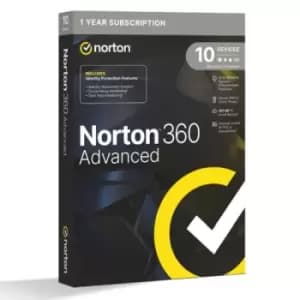NortonLifeLock 360 Advanced 1x 10 Device 1 Year Retail Licence -...