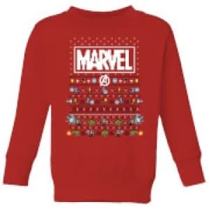 Marvel Avengers Pixel Art Kids Christmas Sweatshirt - Red - 11-12 Years
