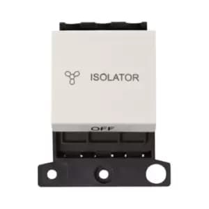 Minigrid MD020PW 10A 3 Pole Fan Isolation Switch Module - Polar White - 217604