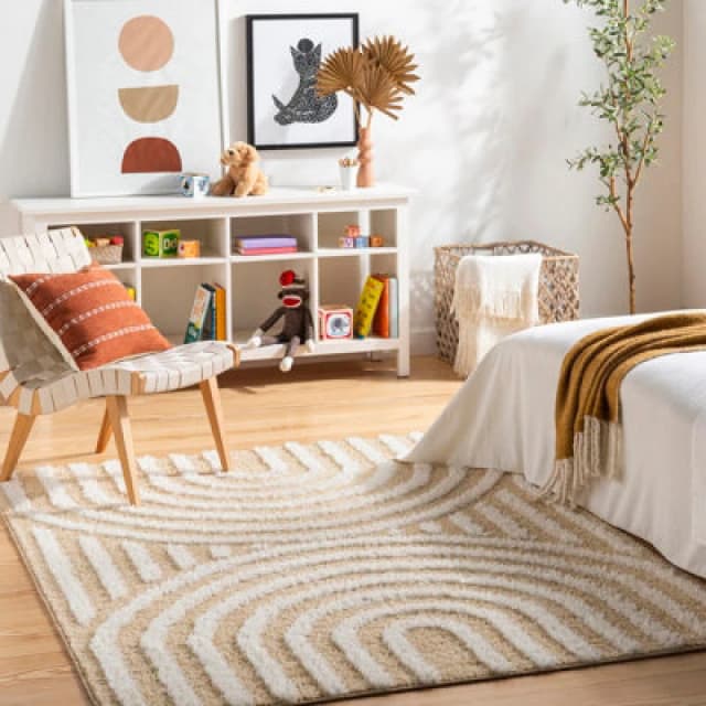 Livabliss Shaggy Modern Plush Pile Light Orange Marava Area Rug 160 X 213cm - Easy Care, Non Shedding, Ideal For Living Room & Bedroom