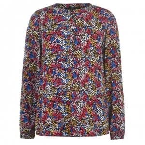 SET Pattern Blouse - Black Red 0993