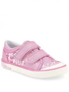 Start-rite Girls Flower Glitter Canvas Strap Plimsoll - Pink, Size 9.5 Younger