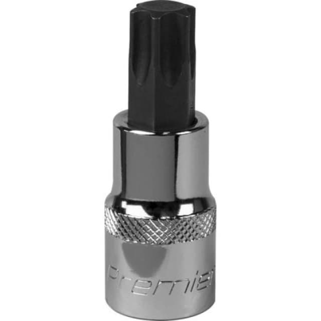 Loops T60 TRX Star Socket Bit - 1/2" Square Drive - PREMIUM S2 Steel Head Knurled Grip Metallics