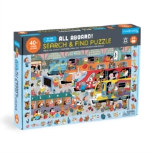 All Aboard! Train Station 64 Piece Search & Find Puzzle Jigsaw