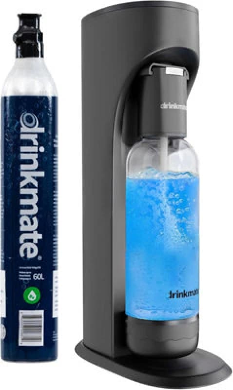 Drinkmate Omnifizz Sparkling Water Soda Maker With 1X 60L Co2 Cylinder, Matt Black
