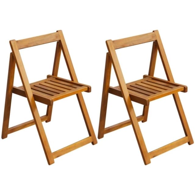 VIDAXL Folding Garden Chairs 2 pcs Solid Acacia Wood vidaXL 42660