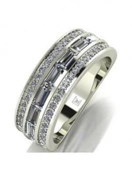 Moissanite 9Ct White Gold Band Ring