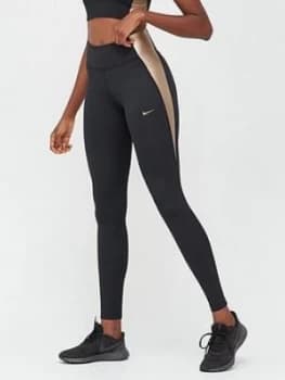 Nike The One Colourblock Leggings - Black/Gold