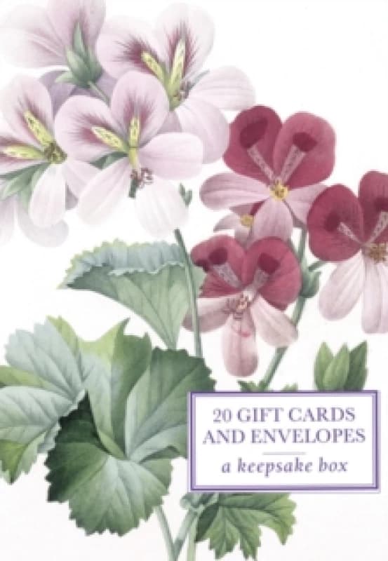 Tin Box of 20 Gift Cards and Envelopes: Redoute Geranium. Cards Books