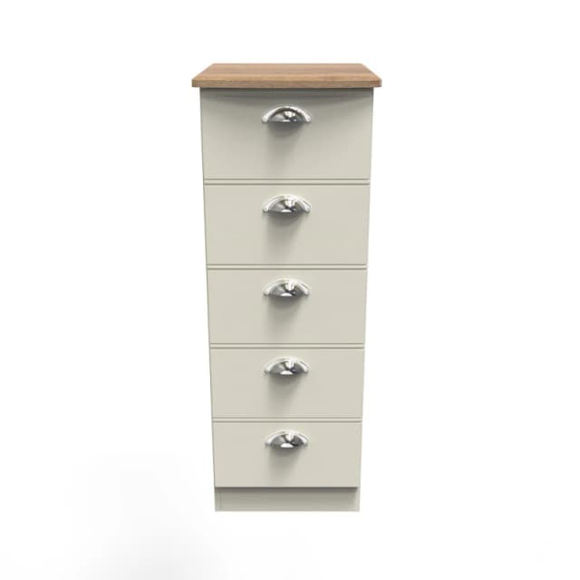 Ready Assembled 2 U Albert 5 Drawer Tallboy (Ready Assembled) Cream