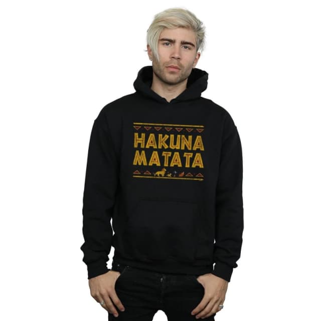 Disney Men The Lion King Hakuna Matata Hoodie in Black Size: Small Black S Male 5059308756879