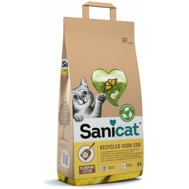 Sanicat Clumping Corn Cat Litter, 6L
