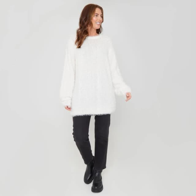 Be You Fluffy Jumper Womens - Cream Cream 8 - 10