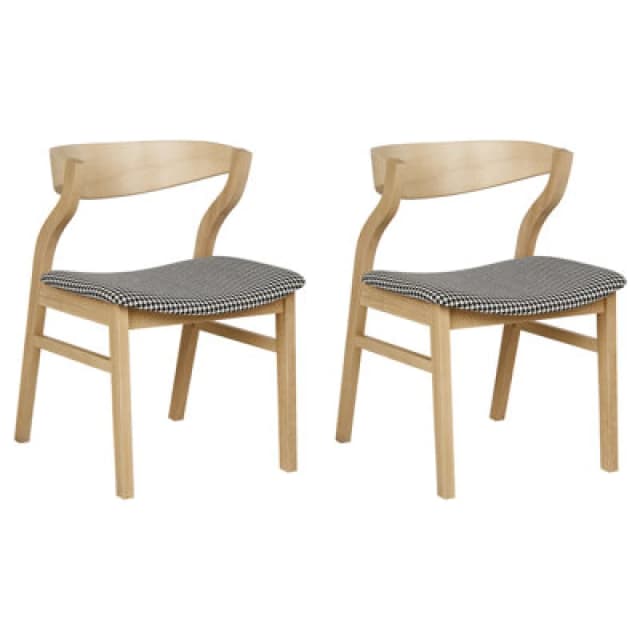 Beliani Set Of 2 Dining Chairs Maroa Wood Black/ White