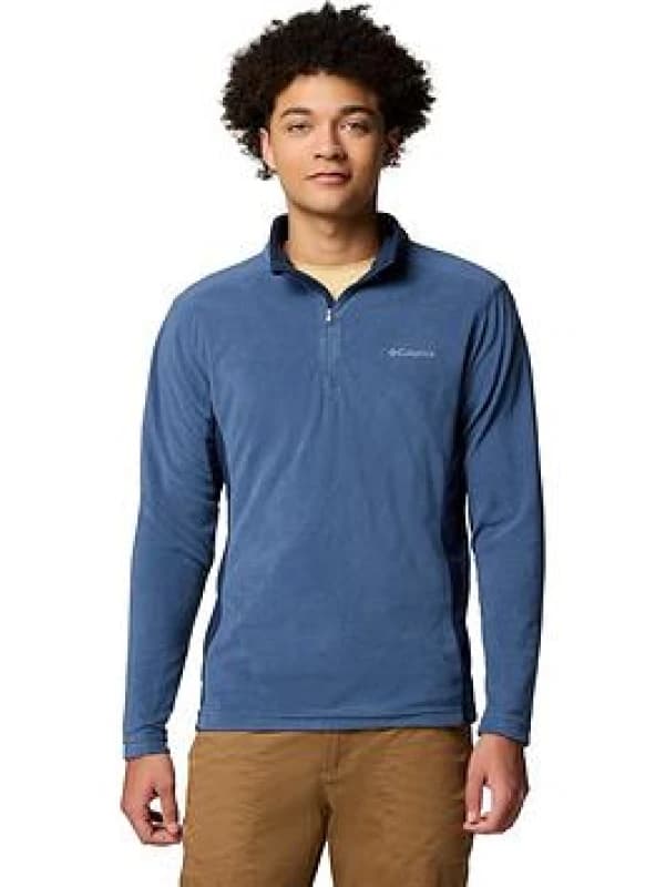Columbia Klamath High Neck Fleece Sweatshirt with Half Zip Blue + Navy Blue Men S;XS